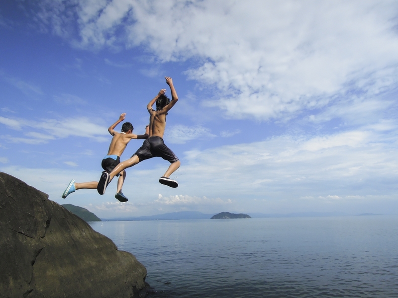 海津大崎の夏の思い出】  【2018年 夏コンテスト】  滋賀・びわ湖 虹 